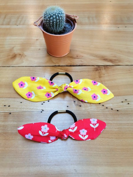 Lot de 2 Noeuds Maxi/Mini Marguerite Jaune et rouge